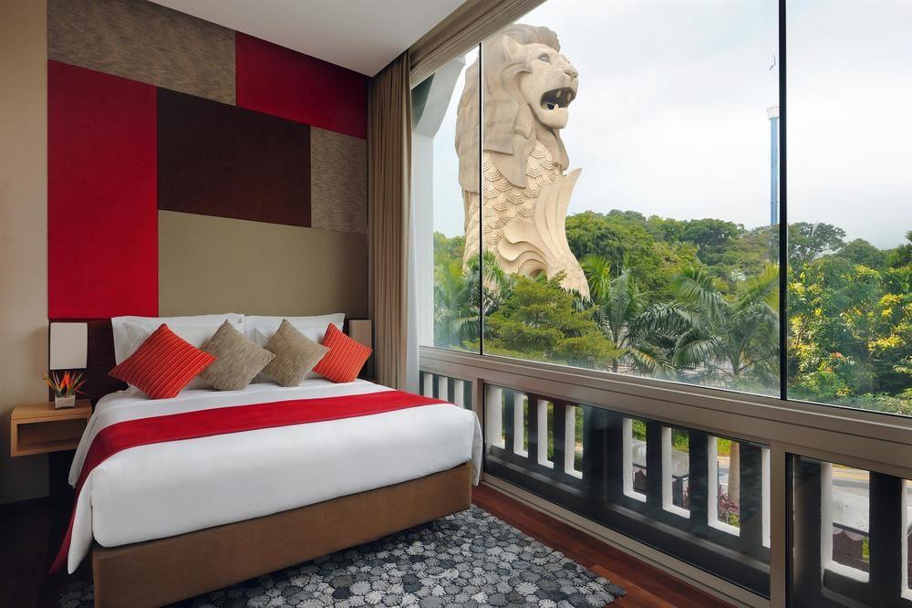 Oasia Resort Sentosa By Far East Hospitality Singapur Exteriér fotografie Merlion view from the bedroom
